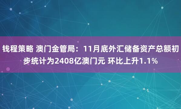钱程策略 澳门金管局：11月底外汇储备资产总额初步统计为2408亿澳门元 环比上升1.1%